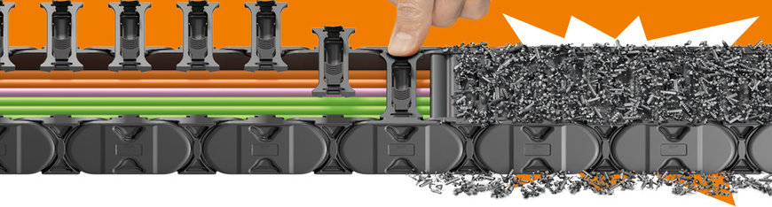 Slim, strong, and quickly filled: new igus energy chain generation openable without tools